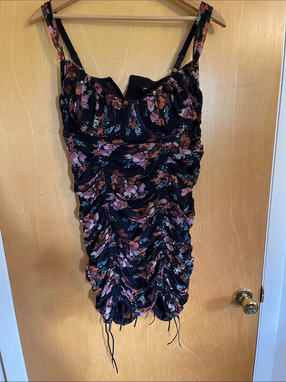 Torrid Curve Rouched Mesh Floral Chamise 2x
